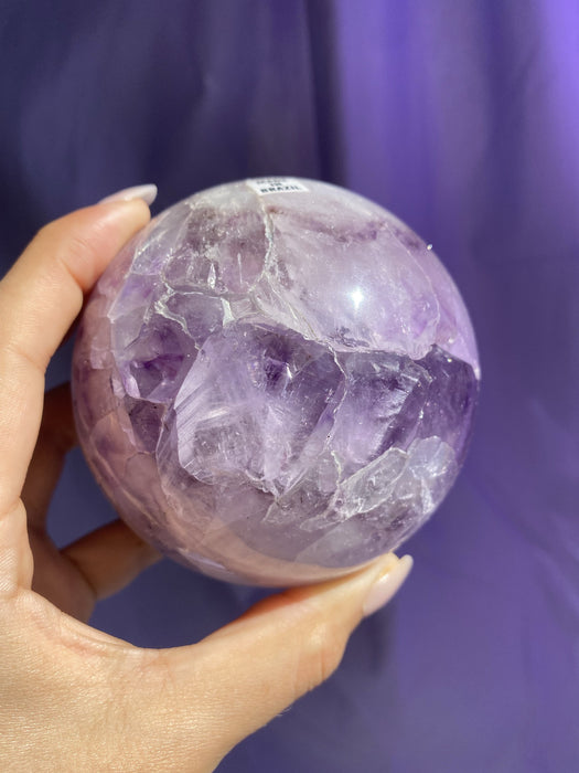 Light Lavender Polished Amethyst Sphere With Quartz,6