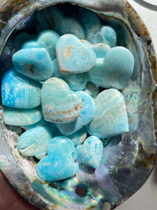 Mini Blue Aragonite Hearts,3