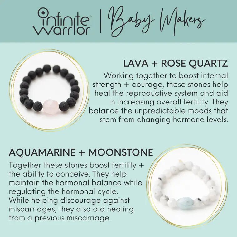 Moonstone + Aquamarine Healing Stone Bracelet | Baby Maker - Amethyst Goddess