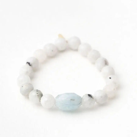 Moonstone + Aquamarine Healing Stone Bracelet | Baby Maker,1