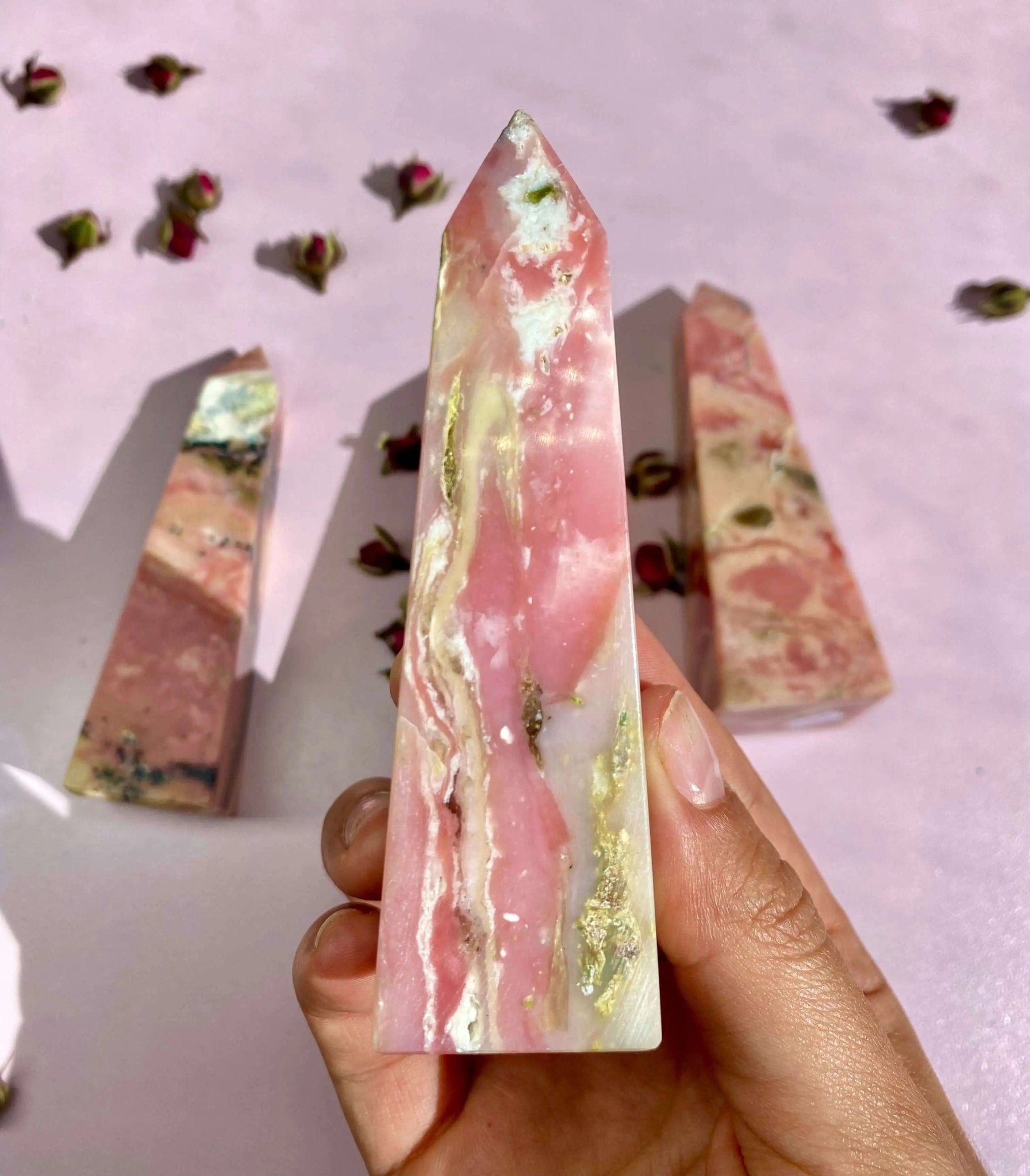 Peruvian Pink Opal Towers for Heart Healing - Amethyst Goddess