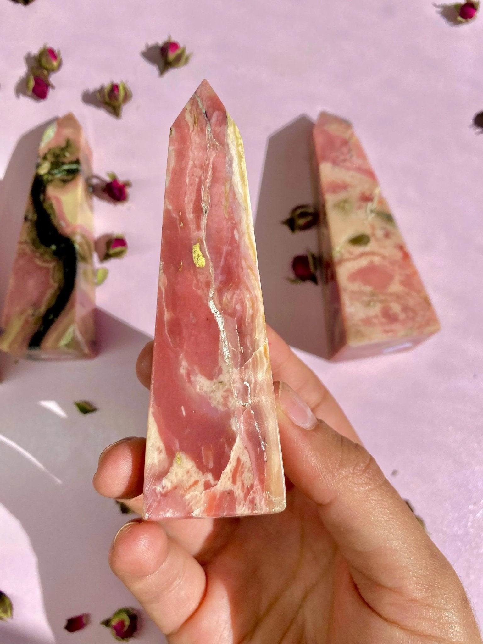 Peruvian Pink Opal Towers for Heart Healing - Amethyst Goddess