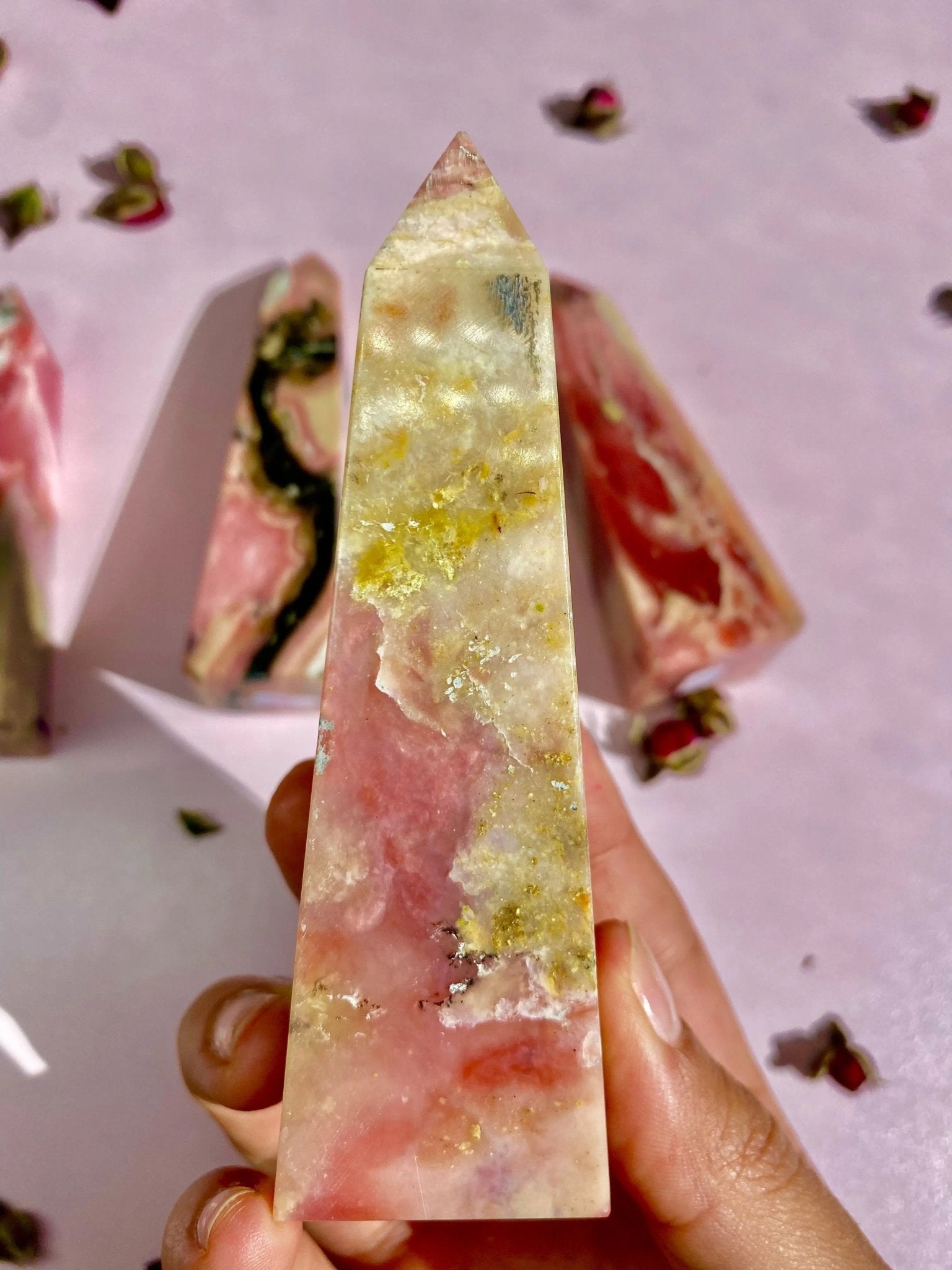 Peruvian Pink Opal Towers for Heart Healing - Amethyst Goddess