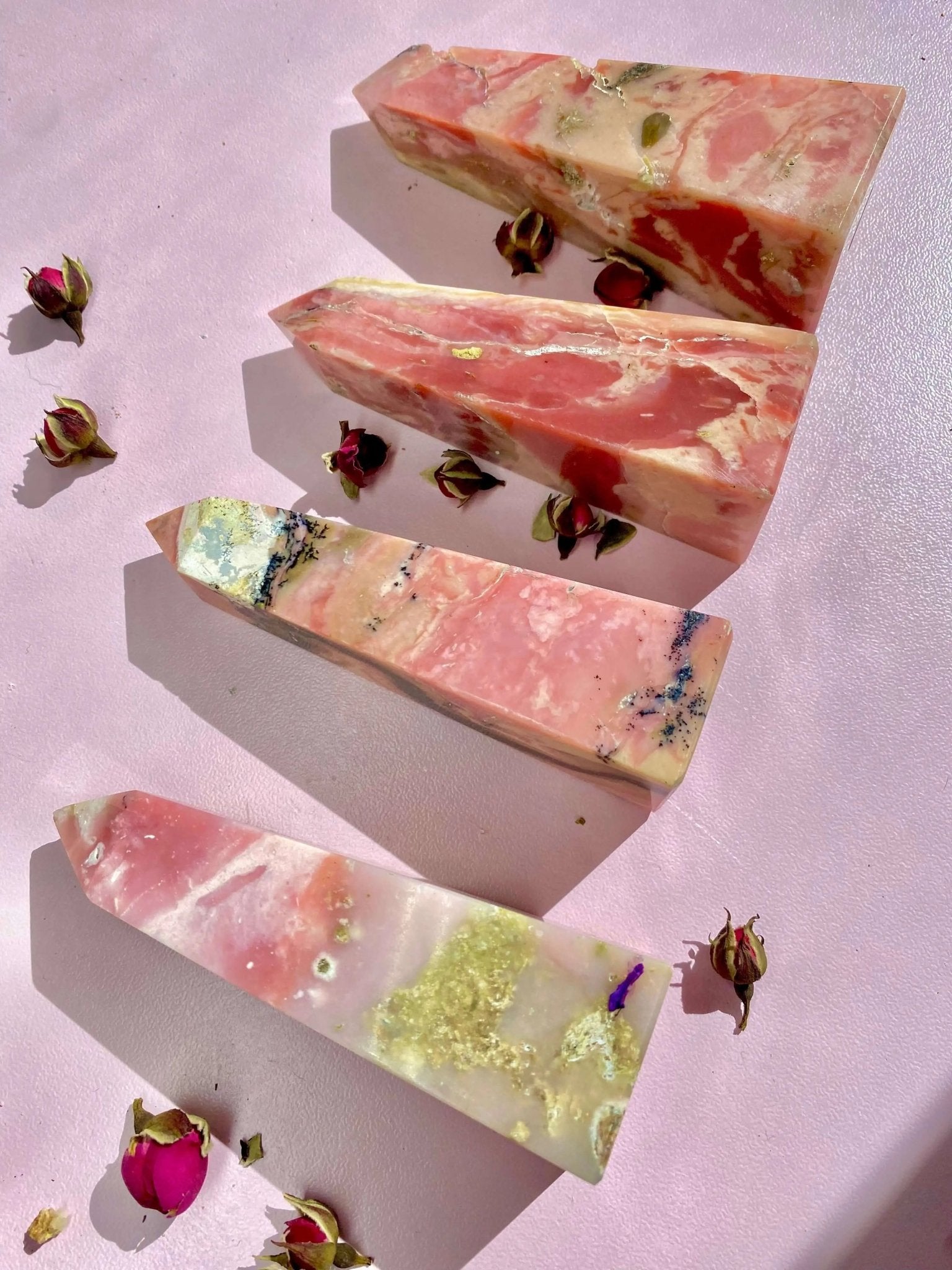 Peruvian Pink Opal Towers for Heart Healing - Amethyst Goddess