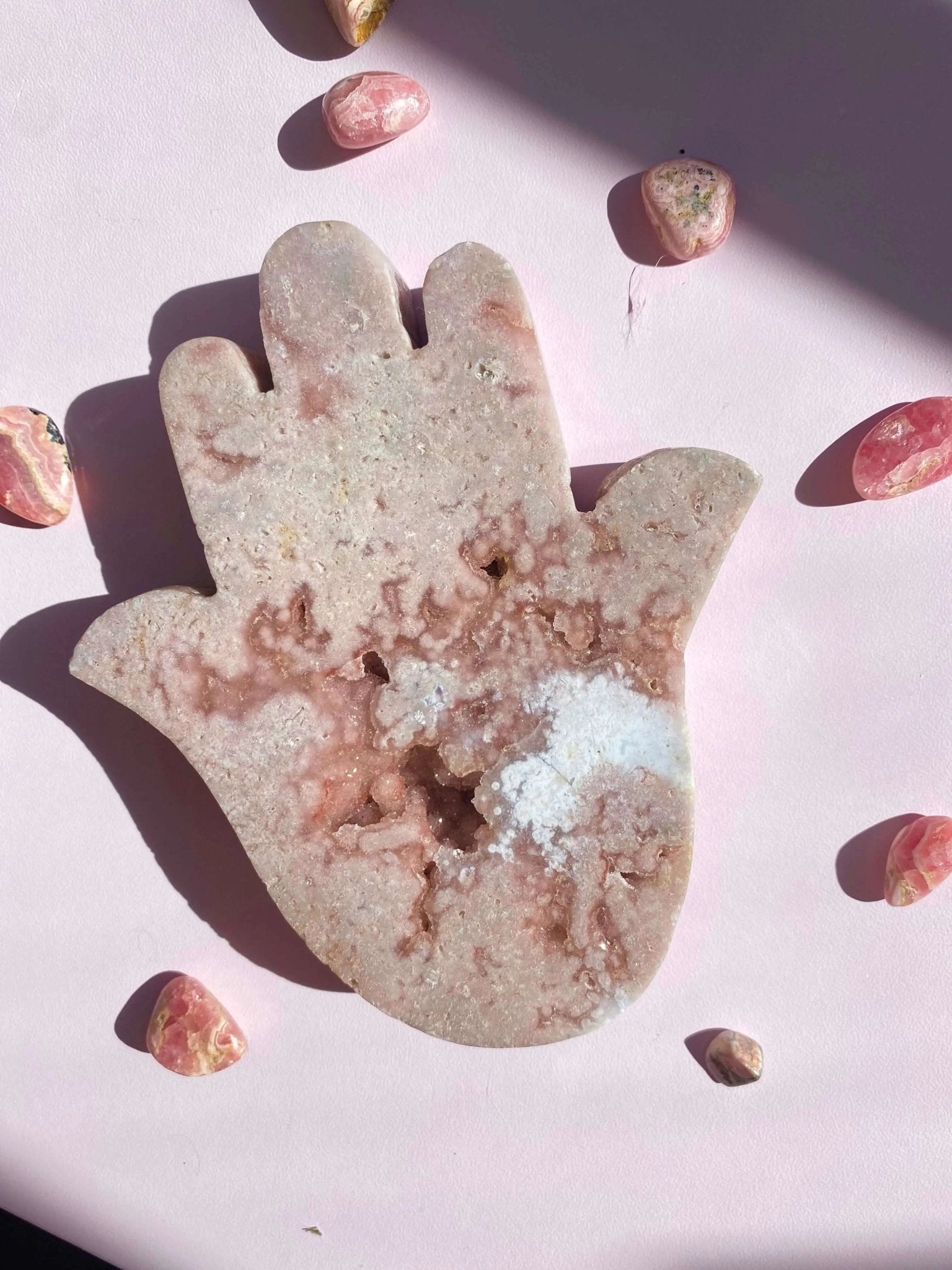 Pink Amethyst Hamsa Hands - Amethyst Goddess