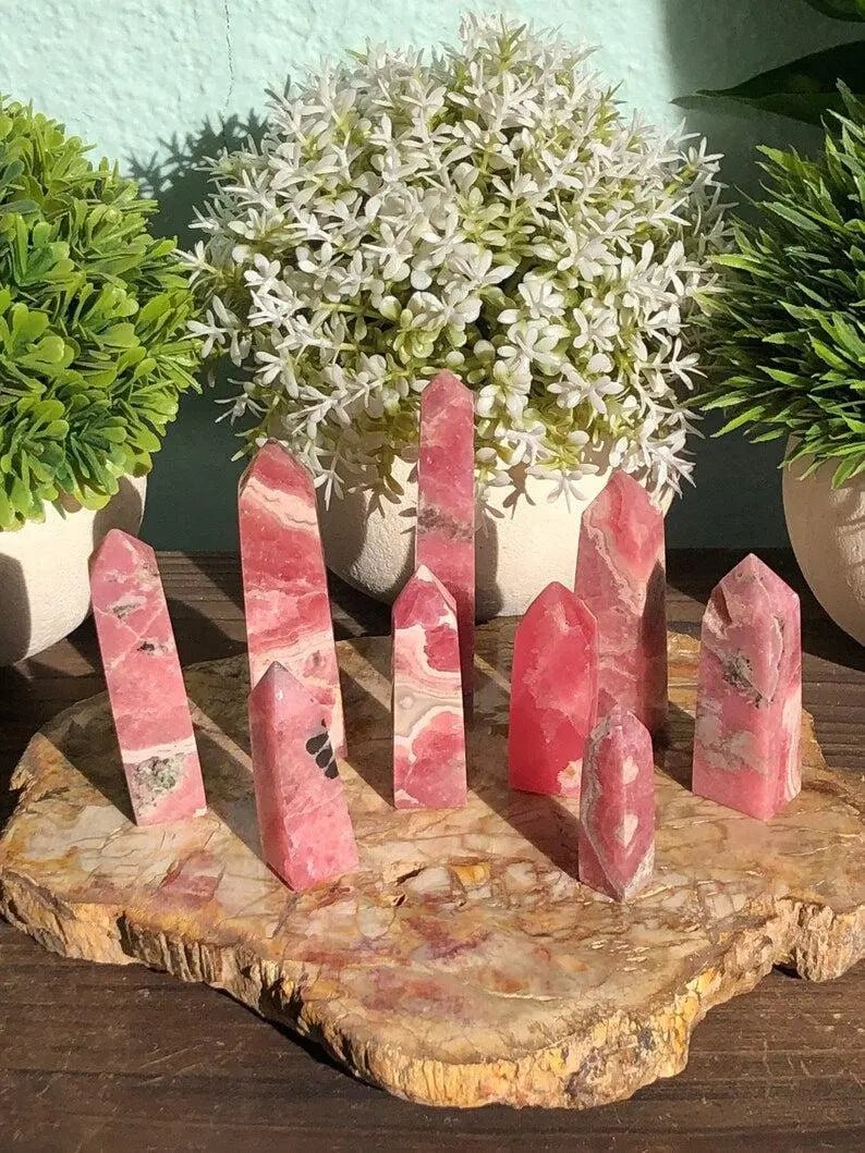 Rhodochrosite Points For Self Love & Heart Healing - Amethyst Goddess