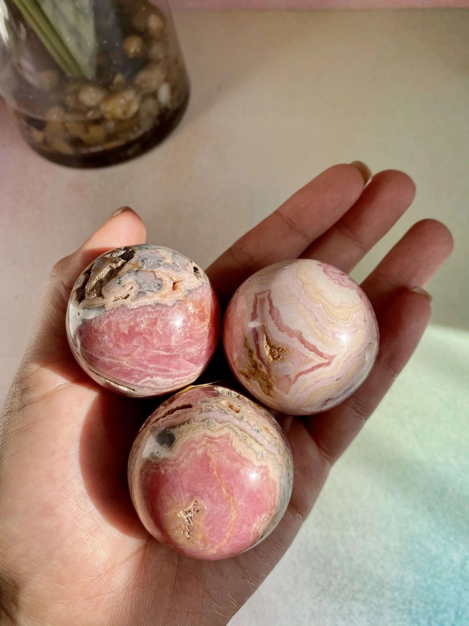 Rhodochrosites Spheres For Love & Compassion - Amethyst Goddess