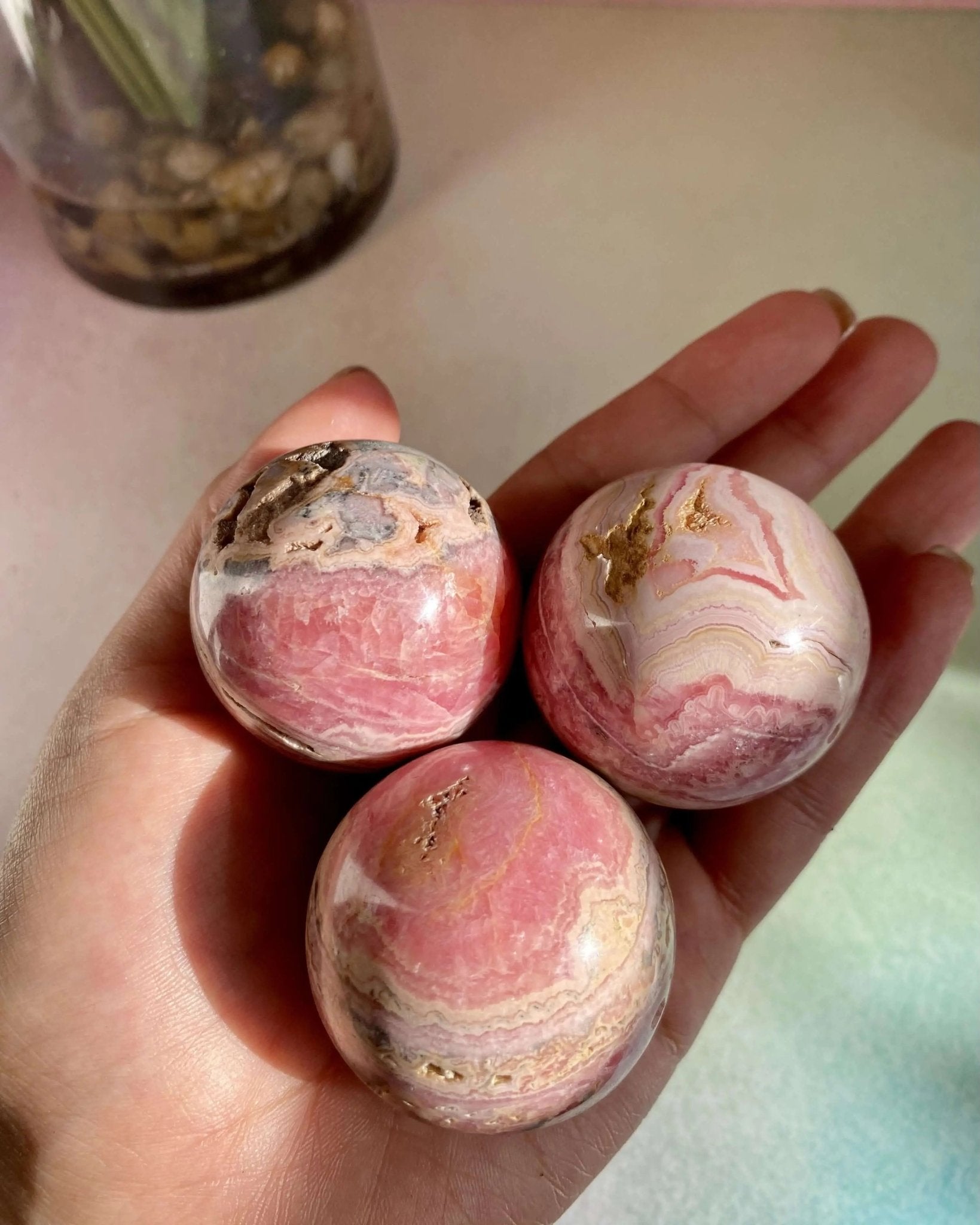 Rhodochrosites Spheres For Love & Compassion - Amethyst Goddess