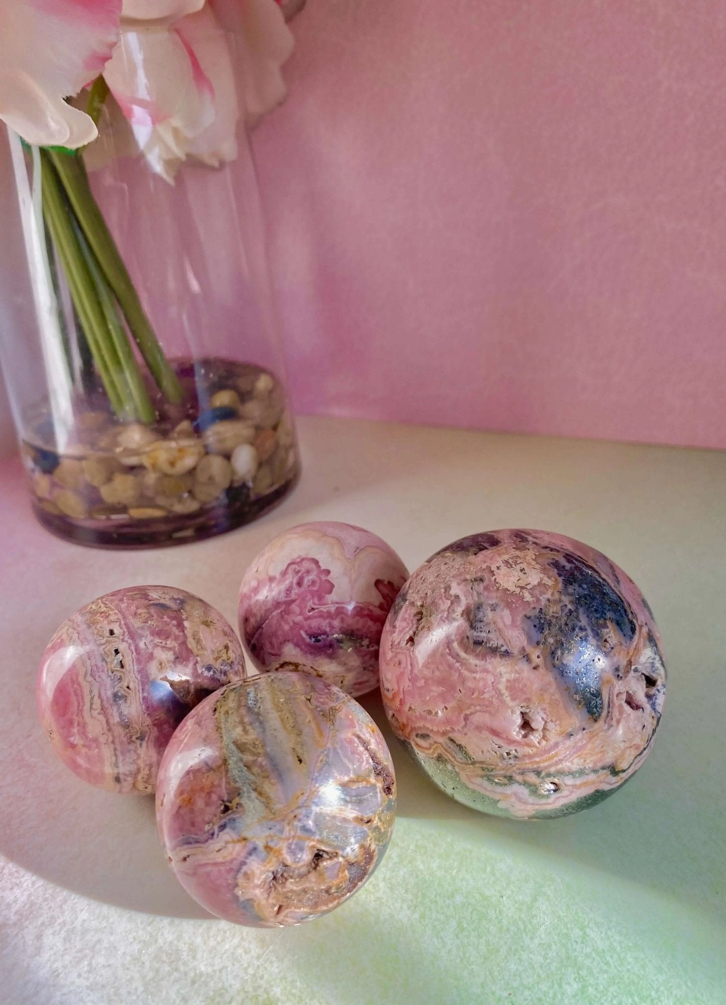 Rhodochrosites Spheres For Love & Compassion - Amethyst Goddess