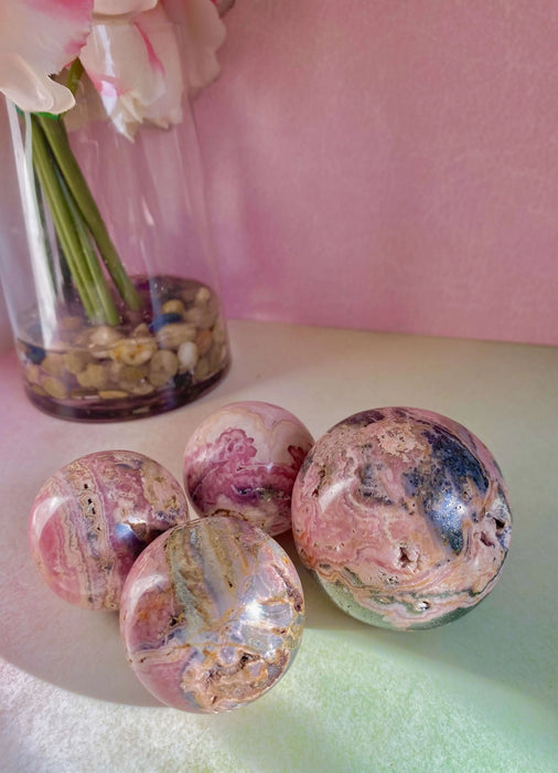 Rhodochrosites Spheres For Love & Compassion,4