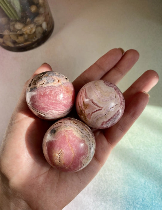 Rhodochrosites Spheres For Love & Compassion,5