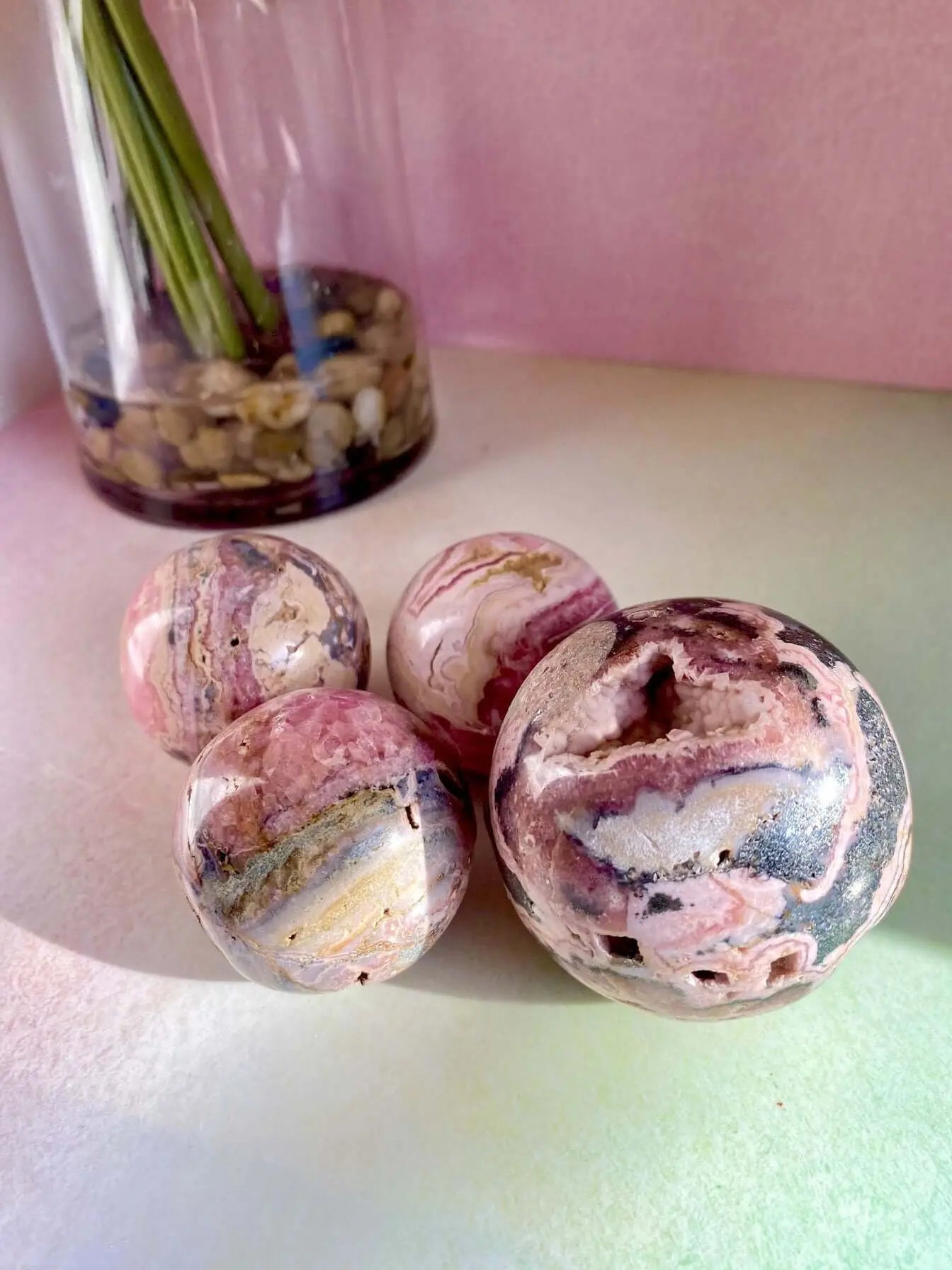 Rhodochrosites Spheres For Love & Compassion - Amethyst Goddess